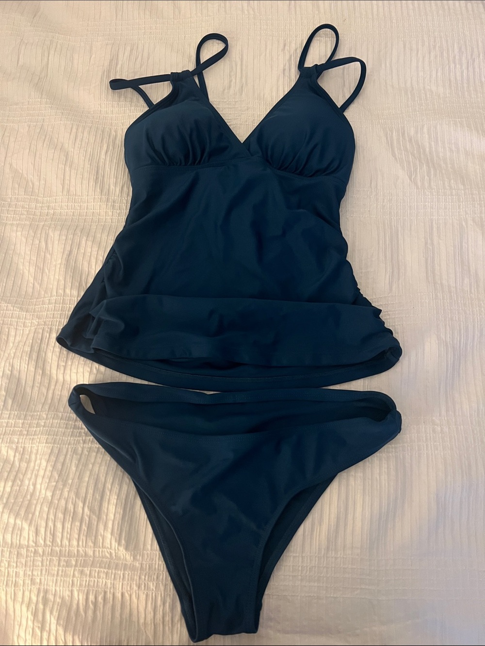 Cupshe Black Tankini Set with Bikini Bottom